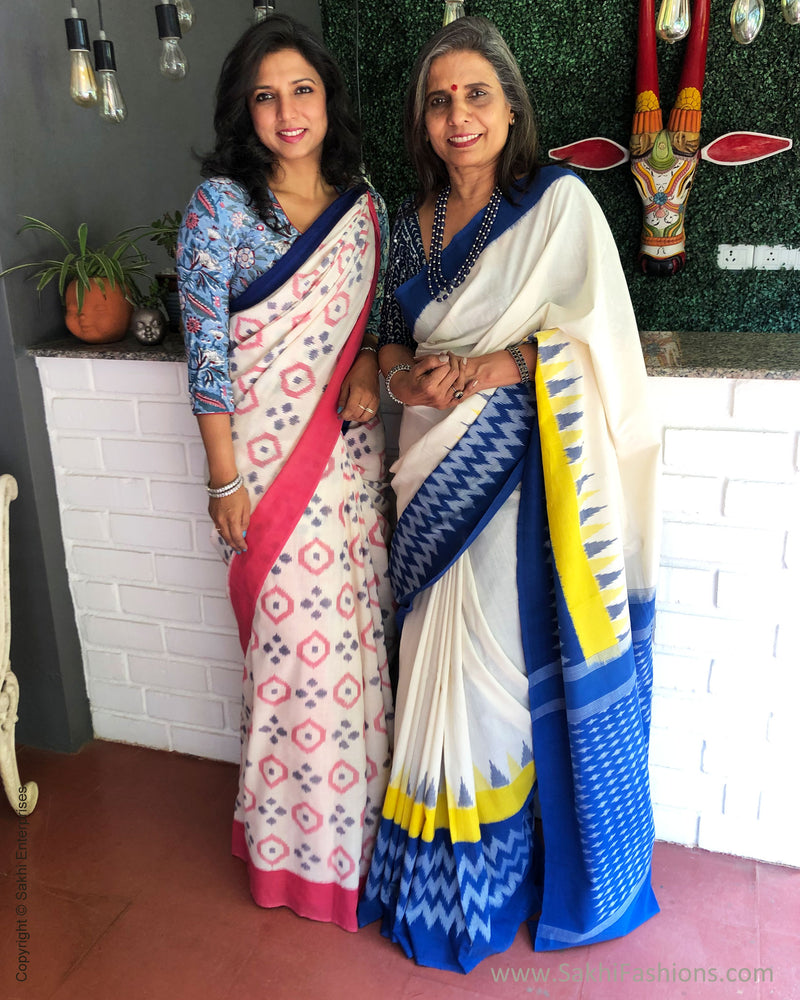 EE-S38044 Pink Ikkat Saree