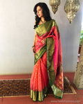 EE-S38347 Peach Katan Chanderi