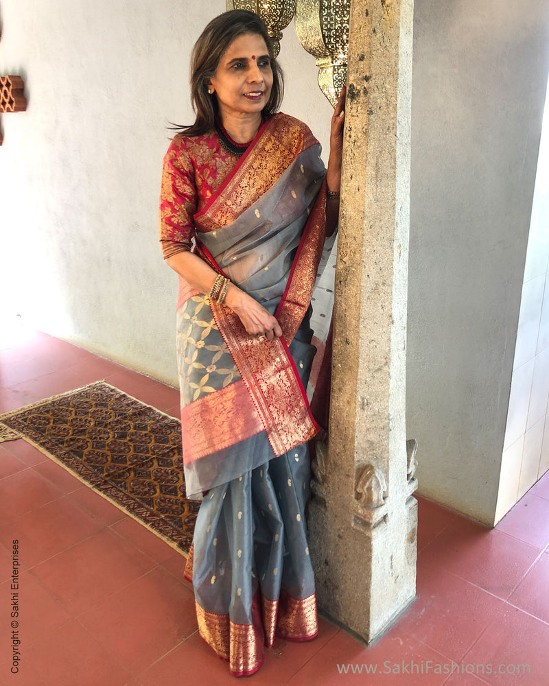 EE-S38348 Grey Katan Chanderi