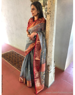 EE-S38348 Grey Katan Chanderi
