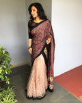 EE-S38981 Ajrakh Crossover Saree