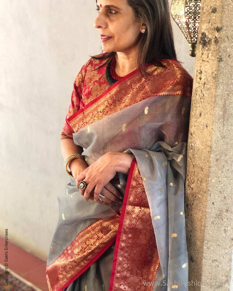 EE-S38348 Grey Katan Chanderi