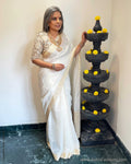 EE-W00153 Cream Cotton Saree