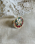 AJ-V19124 Statement Floral Finger Ring