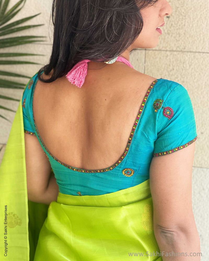 BL-0049 Turquoise Kanchi Blouse