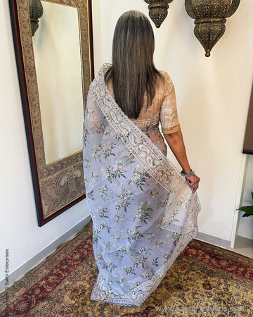 EE-W00096 Organza Floral sari