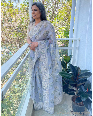 EE-W00096 Organza Floral sari