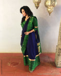EE-S24221 BlueGreen Sari Dress