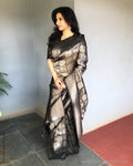EE-S25371 Banarsi Black Saree