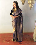 EE-S25398 Banarsi Blue Saree
