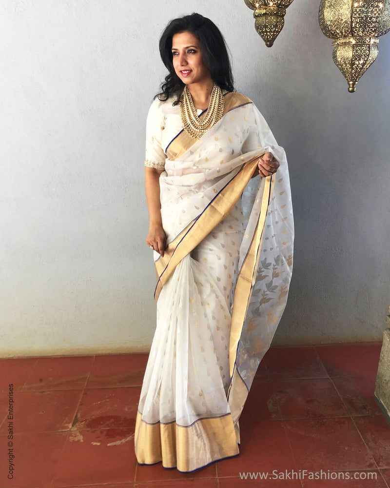 EE-S25490 Chanderi Kora Silk