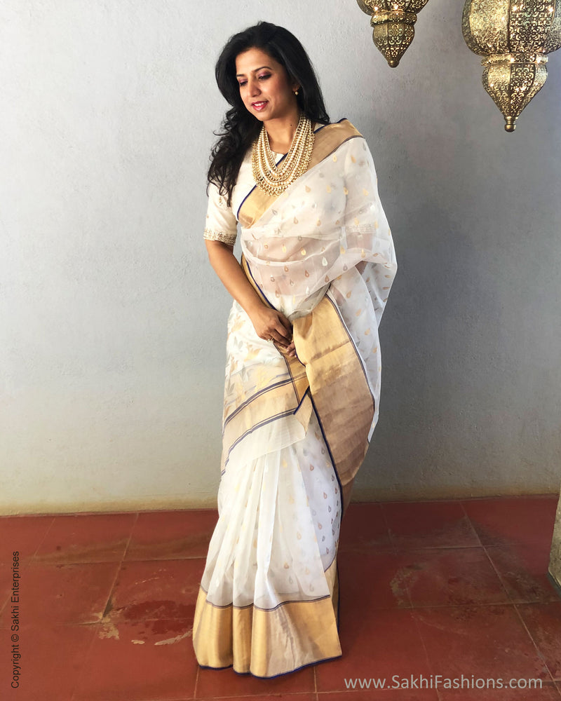 EE-S25490 Chanderi Kora Silk
