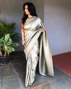 EE-S25378 Banarsi Green Saree