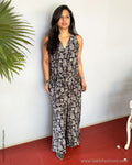 EE-V00612 Kalam Black white Jumpsuit