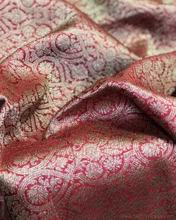 BL-F25906 Red Banarsi Brocade Blouse Fabric