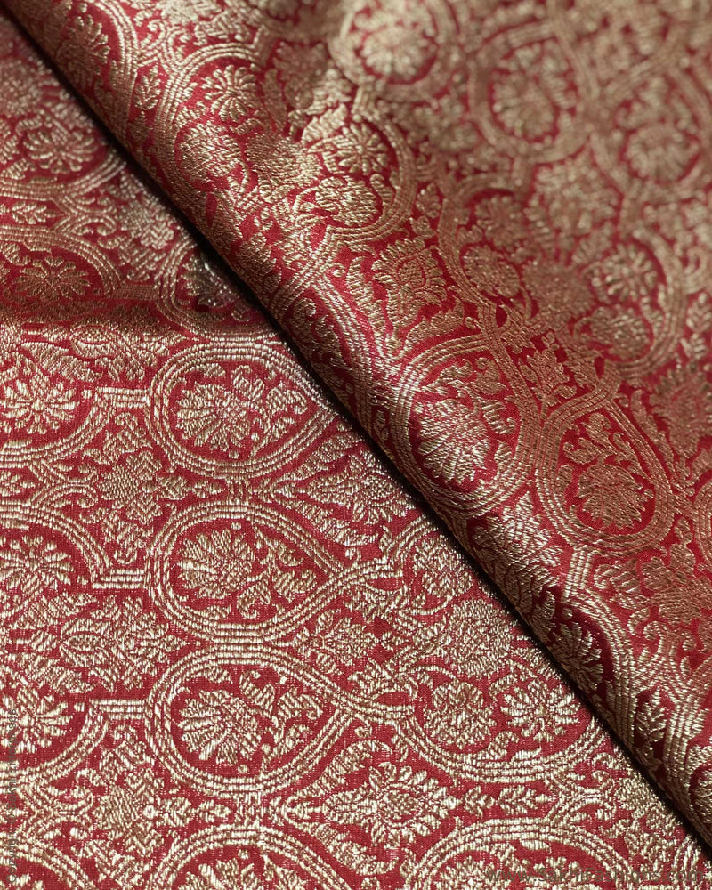 BL-F25906 Red Banarsi Brocade Blouse Fabric