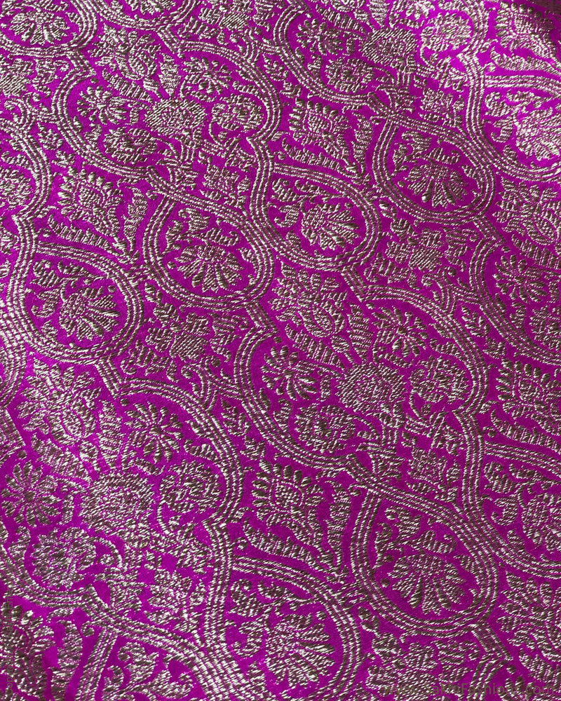 BL-F25907 Pink Banarsi Brocade Blouse Fabric