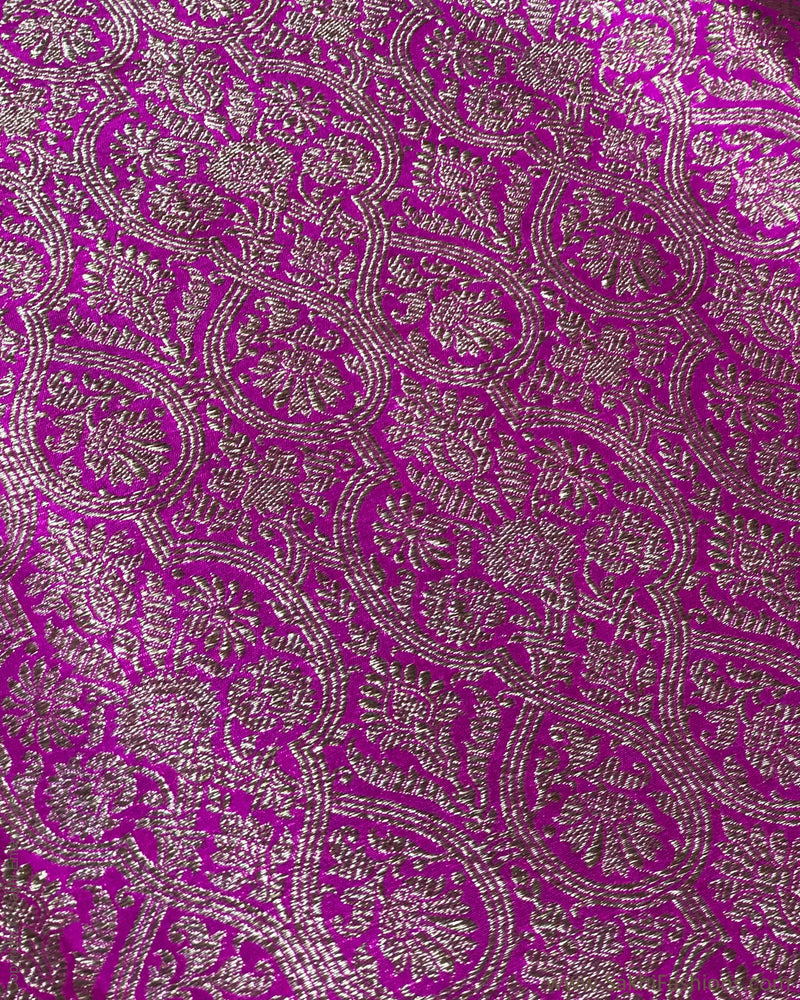 BL-F25907 Pink Banarsi Brocade Blouse Fabric