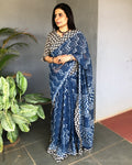 EE-S23323 Indigo Blue Cotton Kota Dabu