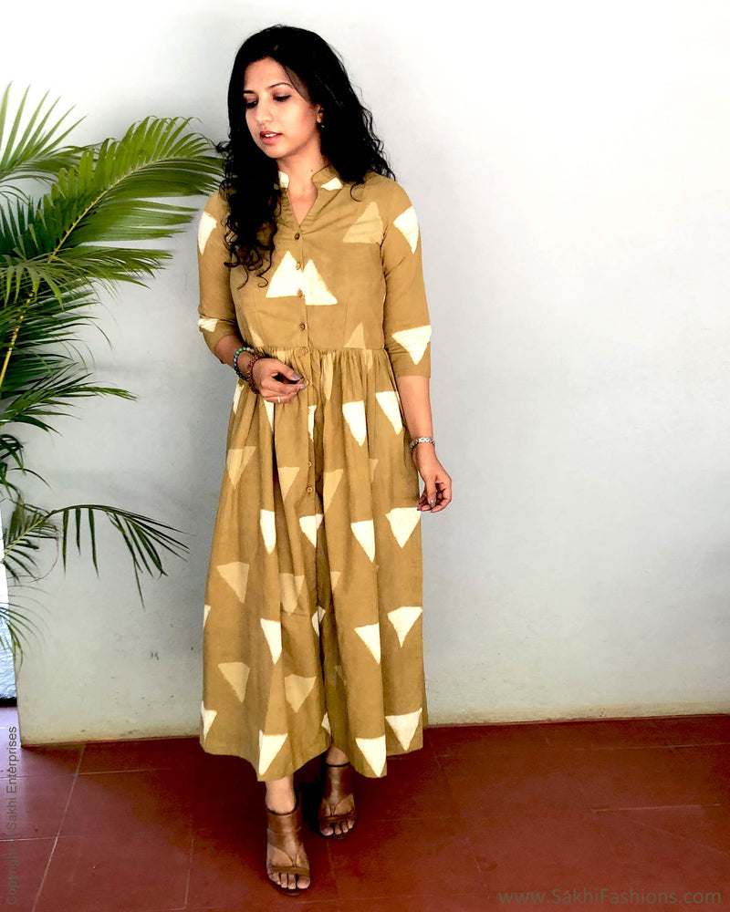 EE-S10470 Mustard Cotton Dress