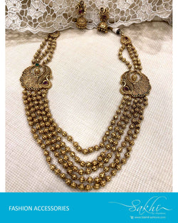 AJDS-22937 - Gold  Mix Metal Necklace & Earring