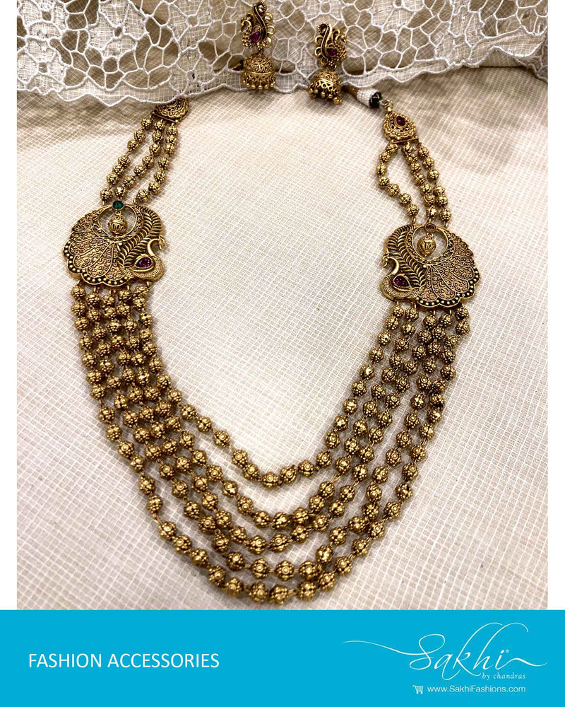 AJDS-22937 - Gold  Mix Metal Necklace & Earring