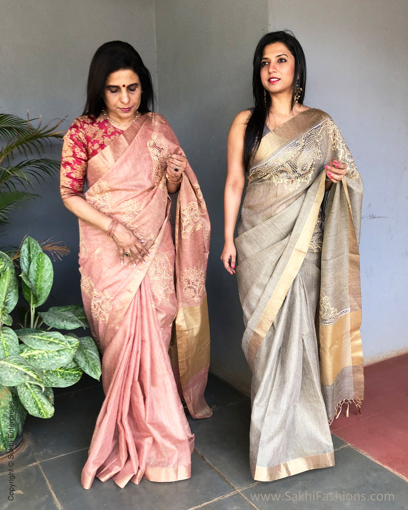 EE-S23339 GREY TISSUE BANARSI CUTWORK