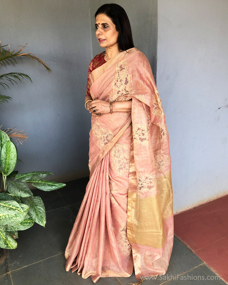 EE-S23335 Red Tissue Banarsi CutWork