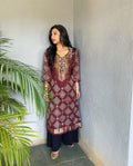 EE-V16559 Brown Ajrak Kurthi