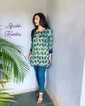EE-V0413 Indigo Blue Ajrak Kurthi
