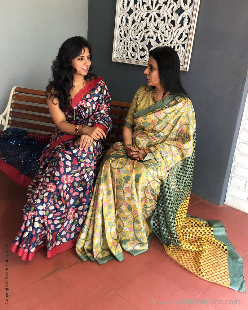 EE-R25006 Tussar Kalam Cutwork