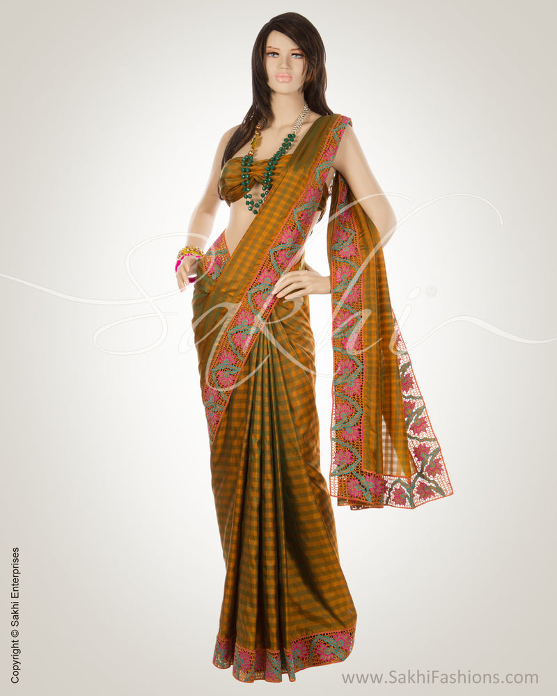 MSM-26325 - Green & Multi Pure Silk Saree