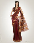MSN-15423 Maroon & Gold Pure Silk Saree