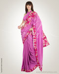 MSM-29614 Lavender & Pink Pure Crepe Silk Saree