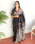 EE-S13151 Black Batik Pebble saree