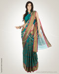 MSN-11320 Green & Antique Gold Banarsi Silk Saree