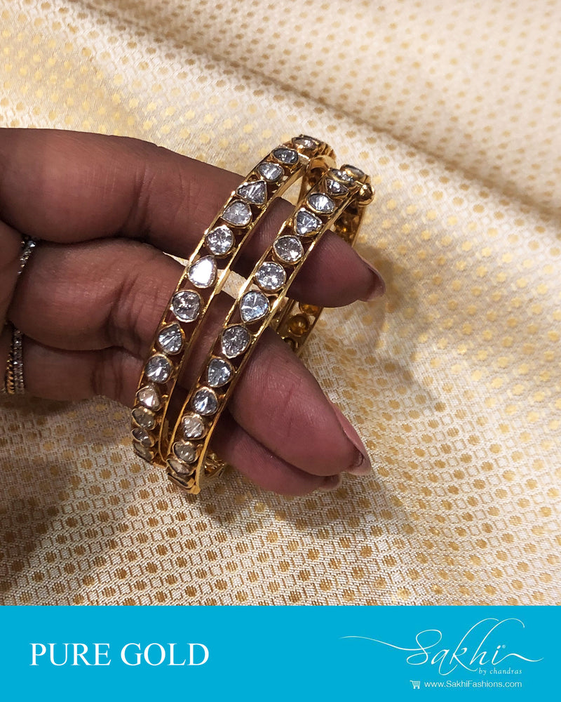 AGDS-20906 - Gold &  pure Gold Pair Bangle