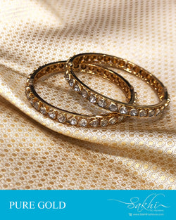 AGDS-20906 - Gold &  pure Gold Pair Bangle