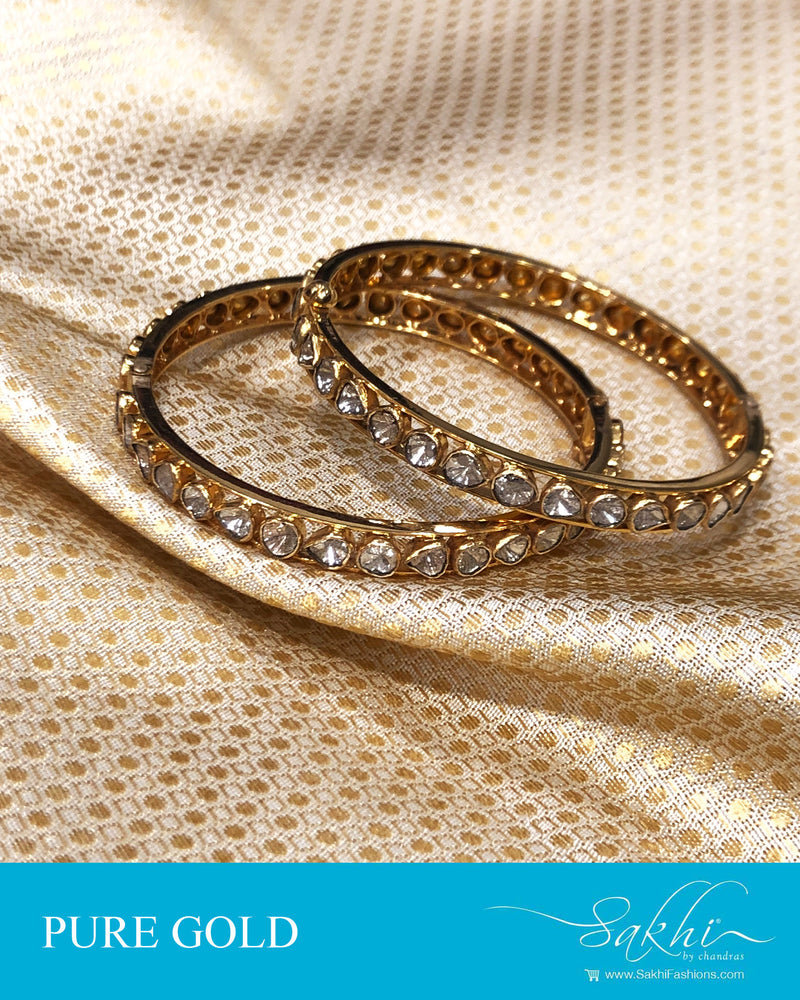 AGDS-20906 - Gold &  pure Gold Pair Bangle
