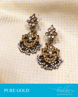 AGDS-20907 - Gold &  pure Gold Earring
