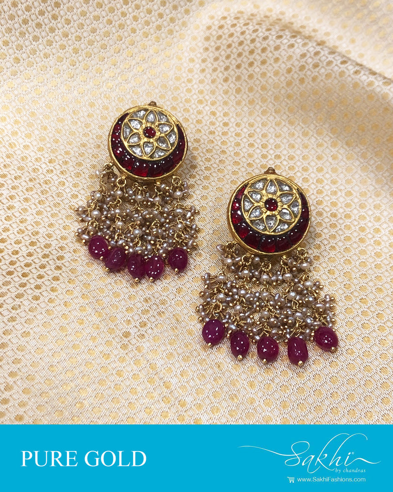 AGDS-20910 - Gold &  pure Gold Earring