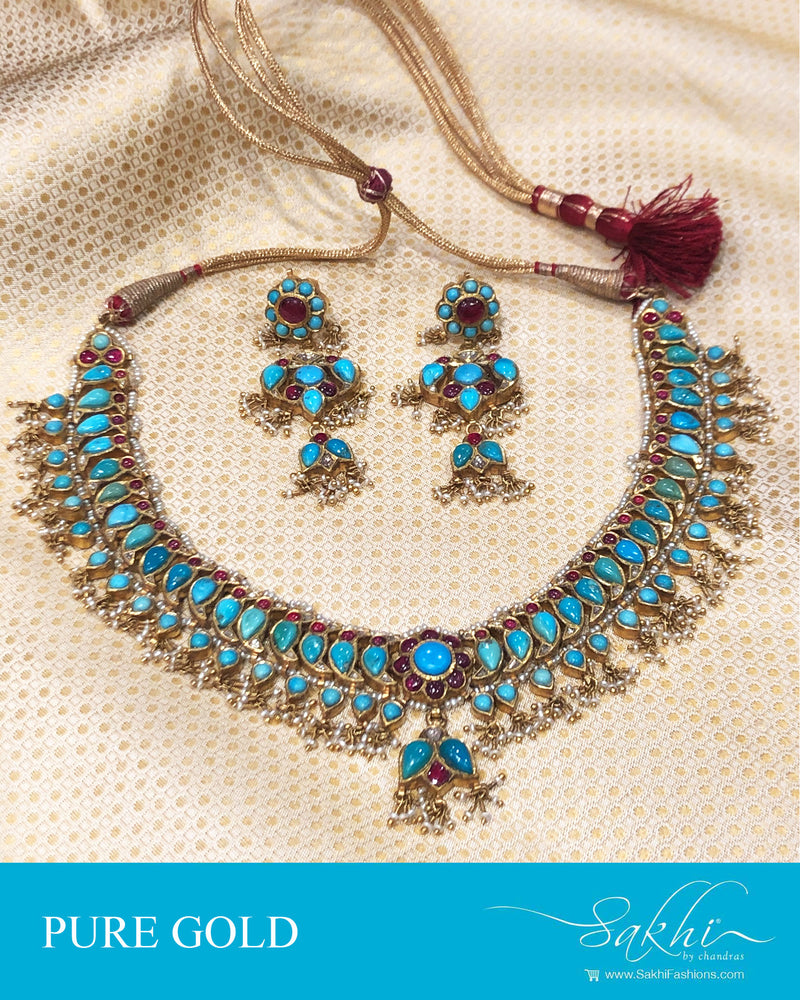 AGDS-20912 - Gold &  pure Gold Necklace & Earring