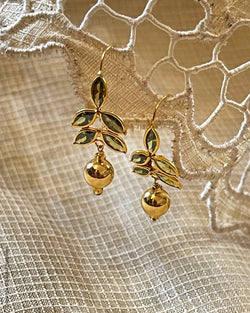 AGDS-9935 Gold Green Earring