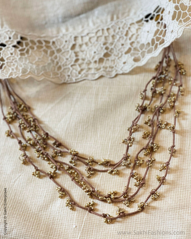 AJ-R8992 Brown Gold Mala