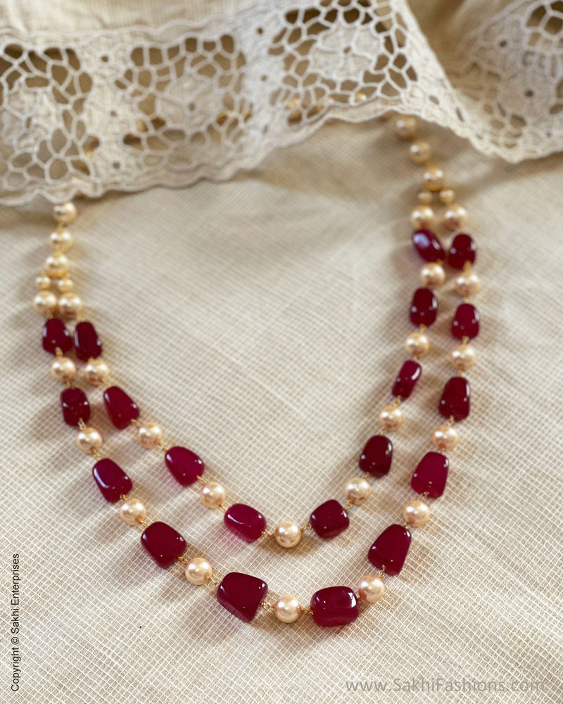 AJ S58985 ruby pearl Mala sakhifashions