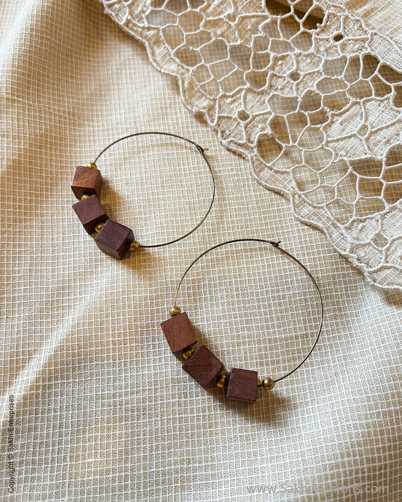 AJ-U11312 Wood Hoop Earring