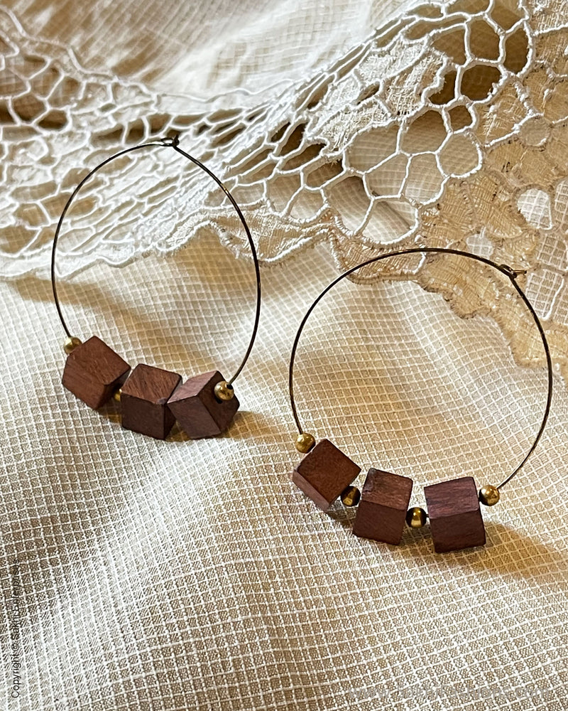AJ-U11312 Wood Hoop Earring