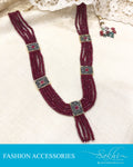 AJDS-0956 - Red &  Mix Metal  Mala