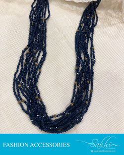 AJDS-16133 Blue gold bunch mala