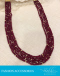 AJDS-16134 - Ruby & gold Crystal 5 layer Mala